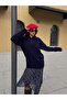 Women's Navy Blue Polo Neck Sweater Tunic Size 7036 - 3