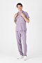 قماش قابل للتمدد سكرابز ناعم بلون أرجواني فاتح بياقة حكيم - 3