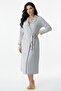 Women's Cotton Dressing Gown - Plus Size Floral Pattern Shawl Collar Long Dowry Robe - 4