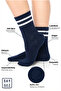 Bamboo Unisex Tennis College Striped Navy Blue Premium Stitch-Free Socket Socks - 2