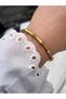 Yellow Steel Handcuff Cord Crystal Stone Women's Bracelet Frjw10027-B 2 Year Warranty Gift Boxed - 3