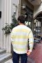 Plush Textured Striped Sweater Yellow - 2