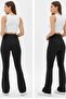 Women's Black High Waist Front Seam Spanish Leggings