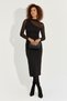 Women's Black Tulle Detailed Asymmetrical Midi Dress - 3