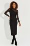 Women's Black Tulle Detailed Asymmetrical Midi Dress