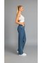 Women's Medium Blue Stretch Fabric Super High Waist Loose Jean Leg Denim Palazzo Pants - 2