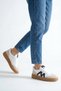 White Black Lace-Up Flat Sole Women's Sports Shoes Sneaker - 2