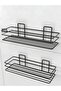 Adhesive Bathroom Shelf Matte Black Bathroom Shampoo Holder Shower Cabin Shower Hanger Set of 2 - 5