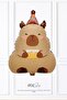 Capybara Foil Balloon with Cake Capybara Birthday Balloon