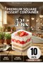 10 Pieces of Transparent Hard Plastic Mica Dessert and Presentation Containers with Square Lids, 10-Piece Moderna Bowl