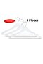 3-Piece Wooden Look Clothes and Garment Hanger White