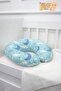Double Sided Breastfeeding Pillow / Baby Support Cushion, Pregnancy Pillow, Cotton Fabric, Stars, Anthracite - 4