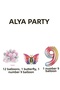 Party 9 Year Old Number Foil Balloon Butterfly Birthday Concept - 2