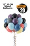 Pastel Balloons Mixed Color 12 Inch 30 cm Dark Colors 20 Pieces