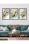 Oil Painting Look White Flower 3 Piece Wooden Framed Painting Act - 2