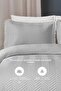 Ollie 100% Cotton Bedspread (Pique) Set Double Pompom Quilted Striped Daily Gray - 4
