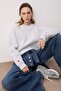 Kar Melanj Cat Mom Grafikli Nakışlı Regular/Normal Kalıp Kalın Örme Sweatshirt TWOAW26SW00200 - 2