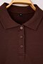 Kahverengi Polo Yaka Kolları Çizgili Büyük Beden Sweatshirt TBBAW26AO00053 - 6