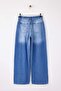Mavi DÖKÜMLÜ Beli Lastikli %100 Pamuk Yüksek Bel Ekstra Geniş Paça Wide Leg Jeans TWOSS26JE00046 - 6