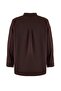 Trendyol Studio Koyu Kahverengi Oversize Asimetrik Pamuklu Poplin Gömlek TWOAW26GO00106 - 7