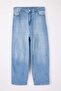 Blue High Waist Comfortable/Flexible Baggy Fit Denim Plus Size Jeans Tbbss26Cj00004 - 6