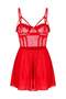 Red Bust Detailed Polka Dot Babydoll/Fancy Nightgown Thmss26Ll00008 - 5