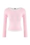 Wardrobe Essentials-Pink Fitted Boat Neck Raglan Sleeve Knitted Blouse Twoss26Bz00230 - 5