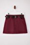 Bordo Kemer Detaylı Mini %100 Pamuk Denim Etek TWOSS26ET00005 - 2