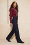 Lacivert Yüksek Bel Cep Detaylı Raw Wide Leg Jeans TWOAW26JE00231 - 3