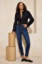 Koyu Mavi Şekillendiren Etki Yüksek Bel Ekstra Esnek Skinny Jeans TWOAW24JE00070