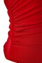 Kırmızı Drapeli Fitted/Vücuda Oturan Kısa Kollu Dik Yaka Esnek Örme Bluz TWOSS24BZ00426 - 6