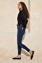 Koyu Mavi Şekillendiren Etki Yüksek Bel Ekstra Esnek Skinny Jeans TWOAW24JE00070 - 2