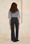 Siyah DÖKÜMLÜ Taş Detaylı Yüksek Bel %100 Pamuk Wide Leg Jeans TWOSS26JE00073 - 5