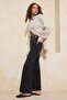 Siyah Yüksek Bel Az Esnek Wide Leg Geniş Paça Jeans TWOSS26JE00063 - 2