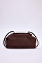 Dark Brown Suede Magnet-Closed Adjustable Strap Mini Size Women's Shoulder Bag Takss26Oc00043 - 3