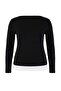 Black Stretch Fabric Combed Cotton Single Jersey Knitted Plus Size Blouse Tbbaw26Af00089 - 8