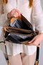 Women's Embossed Vegan Cross Shoulder Bag Jp-4013-00 Black Tan Camel - 3