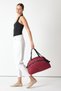 Women's Burgundy Large Size Front Zippered Fabric Sports and Travel Shoulder Bag - 5