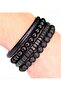 Lava Stone and Onyx Natural Stone Bracelet 4-Piece Combination Set with Gift Box - 2