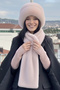 Plush Bucket Heart Scarf Gloves Set of 3 |   Women's Winter Faux Fur Pink 3-Piece Set - 5
