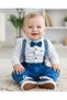 Baby Boy Bow Tie Shirt Linen Trousers Hanging Holiday Top and Bottom Baby Set - 2