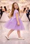 Girls' Princess Short Sleeve Dress with Tulle - 4