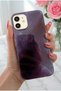 iPhone 11 Case Feather Marbling Pattern Shock Absorbing Purple Color Silicone Protective Cover - 3