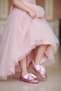 Girl's Pink Color Shiny Glittered Orthopedic Stylish Ballet Flat Shoes with Bow Tie - 3