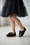 Girl's Black Patent Leather Bow Tie Orthopedic Stylish Ballet Flat - 7