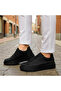 STELLA Women's Black Stone-Embellished Shimmering Platform Sneakers - 5