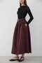 Women's Belted Ruched Detail Maxi Skirt Mürdüm - 5