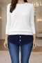 Women's Navy Blue Elastic Waist Hijab Skirt with Shirt Look