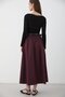 Women's Belted Ruched Detail Maxi Skirt Mürdüm - 6