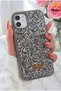 iPhone 11 Case with Velvet Diamond Design (Remove the Gelatin) and Gray Stone Sparkling Diamond Silicone Cover - 3